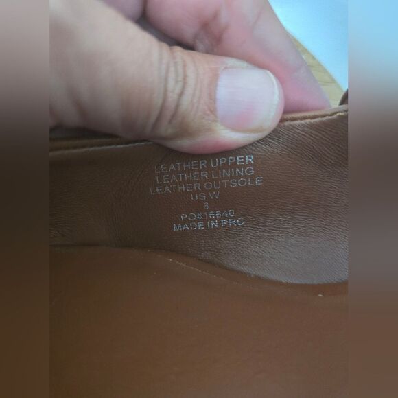 Quince Italian Leather Bold Buckle Slingback Flat Size 8 - Picture 6 of 12